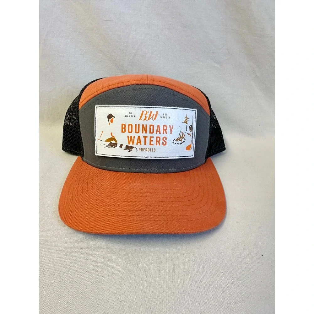 Richardson 168 Boundary Waters Prerolls Orange Grey Black Trucker Hat Mens OSFM